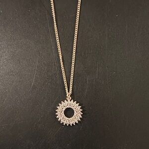 J. Crew Gold Sunburst Pendant Necklace